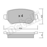 Metelli 22-0542-1 pločice za zadnje kočnice Opel Astra H/Meriva B/Zafira B