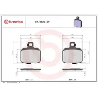 Brembo 07BB20SP zadnje pločice za motocikle Aprilia/Benelli/Bombardier/CPI/Cagiva/Derbi/Ducati/Honda/KTM/Laverda/MBK/Malaguti/Moto Guzzi/Moto Morini/Peugeot/Piaggio/Vespa/Rieju