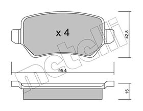 Metelli 22-0542-1 pločice za zadnje kočnice Opel Astra H/Meriva B/Zafira B