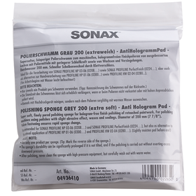 Sonax Sunđer za poliranje sivi meki antihologram 200mm