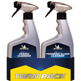 Michelin Twin Pack Fabric Cleaner + Foaming Glass Cleaner 650+650ml