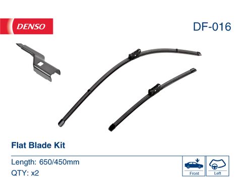 Denso DF-016 Flat Blade Kit metlice brisača 650/450mm par Audi A1/A3/Q4/Škoda Superb III/IV/Kamiq/Karoq/Fabia IV/VW Golf VII/VIII/Polo