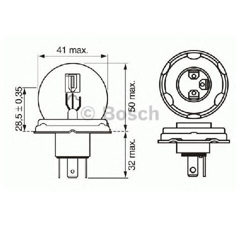 Bosch auto sijalica Pure Light 12V R2 45/40W Blister