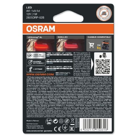 Osram LED ubodna auto sijalica LEDriving SL Red 12V 1W Blister Duo