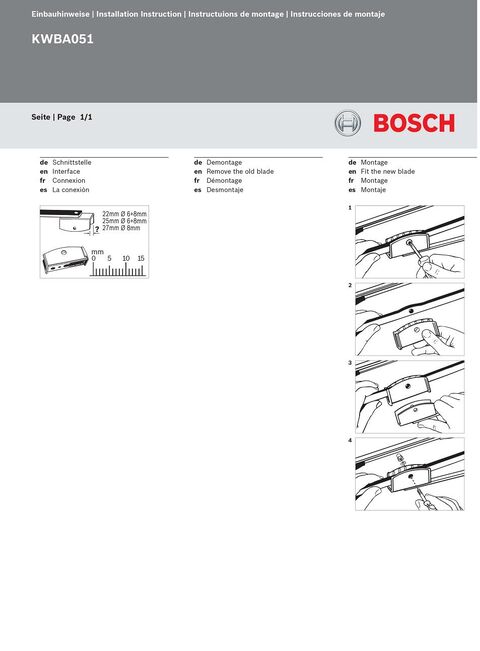 Bosch metlica brisača 800mm 1 kom